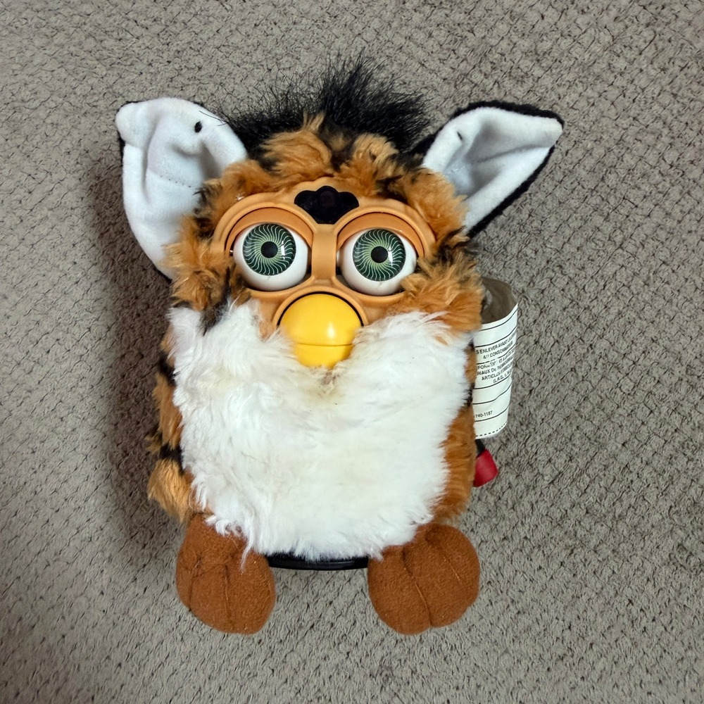 Vintage 1998 Tiger Electronics Furby Tiger Stripes Green Eyes Original Model